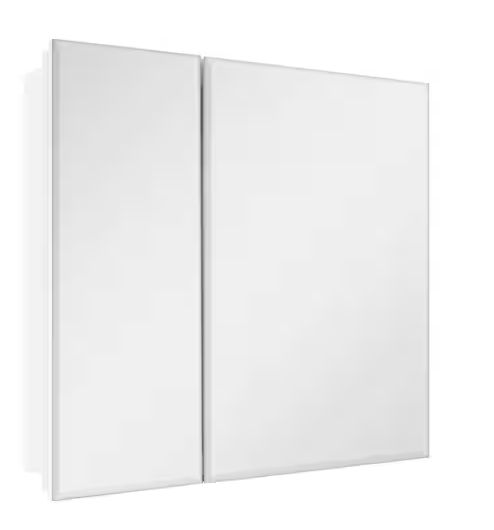 Glacier Bay 30 in. W x 26 in. H Rectangular Wood Composite Medicine Cabinet with Mirror - Retail $169.00