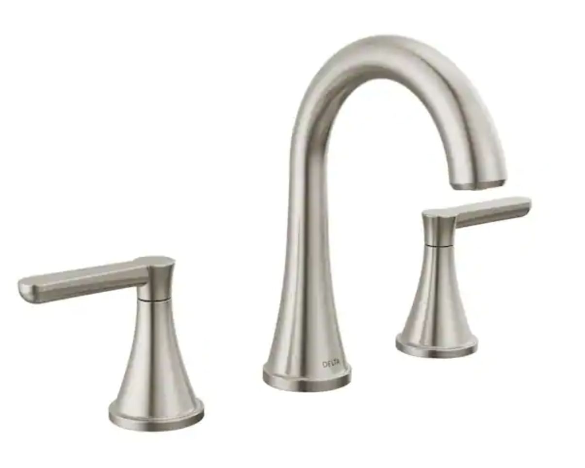 Delta Greydon 8 in. Widespread Double Handle Bathroom Faucet in Spotshield Brushed Nickel