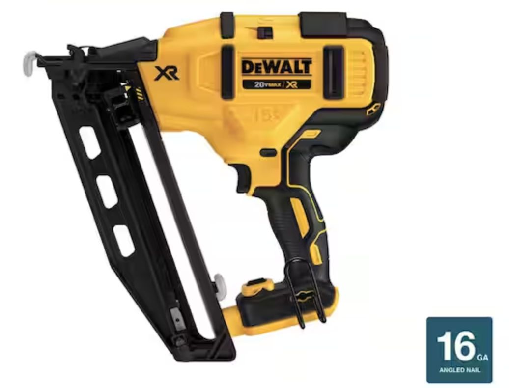 DEWALT 20V MAX XR Lithium-Ion Electric Cordless 16-Gauge Angled Finishing Nailer (Tool Only)