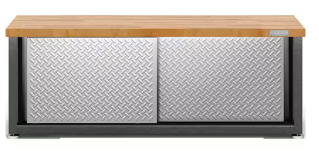 Gladiator 54 in. W x 20 in. H x 18 in. D 2-Shelf Steel Ready-To-Assemble Freestanding Cabinet Storage Shoe Bench in Gray Slate - Retail $349.99
