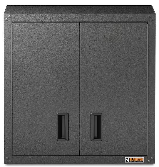 Gladiator Steel 1-Shelf Wall Mounted Garage Cabinet in Hammered Granite (28 in W x 28 in H x 12 in D) - Retail $159.99