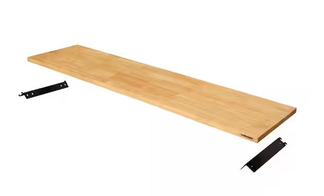 Husky 72 in. W x 18 in. D Solid Wood Work Surface for Regular Duty Welded Steel Garage Storage System - Retail $134.12