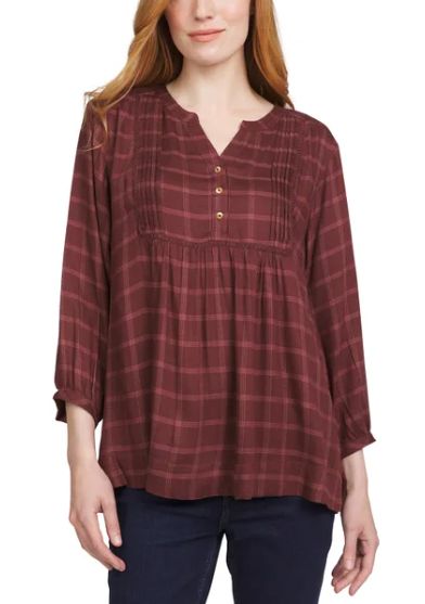 Wrangler Ladies&#39; Plaid Blouse -M- Retail $9.99