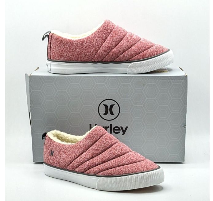 Hurley Arlo Puff Clog Womens Cozy Slip-on  Sneaker Vegan Shearling Shoe, Retail $24.99