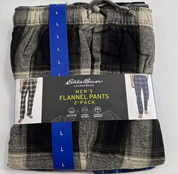 Eddie Bauer Men&#39;s Flannel Pants 2 pk. Retail-