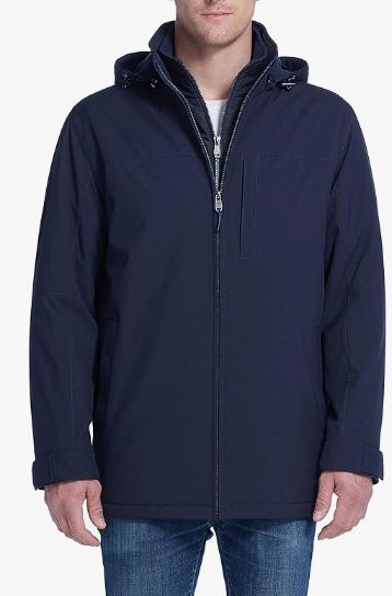 Weatherproof Ultra Tech Mens Jacket Winter Coat for Men Winter Coat Rain Jacket for Men with Fleece Bib - Retail $29.99
