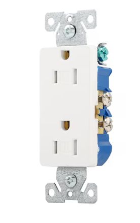 Eaton 15-Amp 125-volt Tamper Resistant Residential Decorator Outlet, White - Retail $2.28