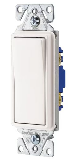 Eaton 15-amp Single-pole Rocker Light Switch, White - Retail $2.68
