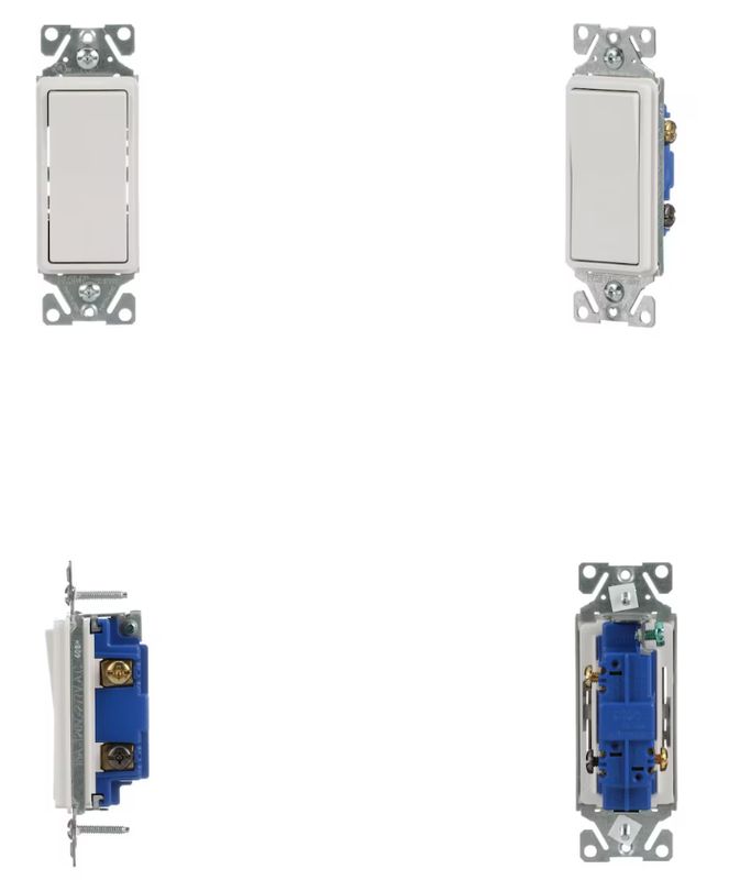 Eaton 15-amp 3-way Rocker Light Switch, White - Retail $4.68