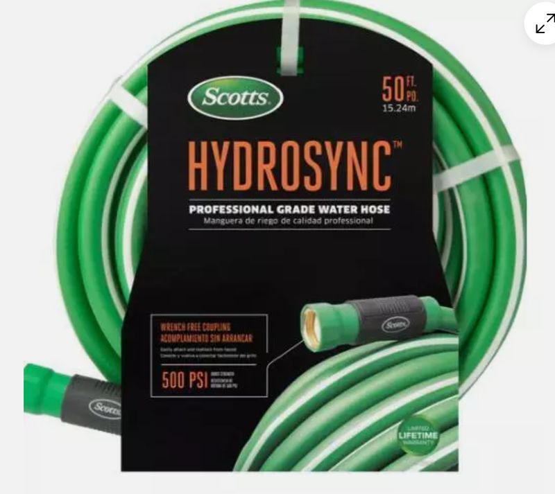 Scotts Hydrosync Water Hose Professional Grade 50 FT 500 PSI 5/8 in SCT30690