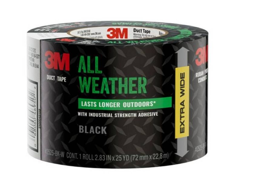 3M 2.83 in X 25 Yd Super Tough All Weather Black Duct Tape Wide