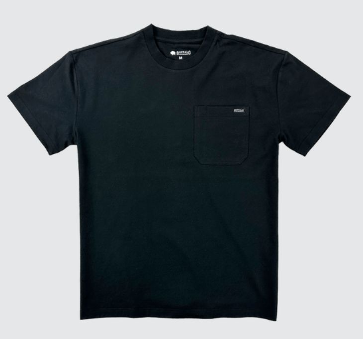 Buffalo Outdoor Men&#39;s Heavyweight Pocket T-Shirt - Retail $29.99, COLOR: Black, Size: M