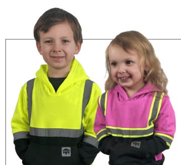 KID’S HI VIS HELPER SAFETY HOODIES - Retail $29.99, COLOR: Hi Vis Yellow, Size: 3T