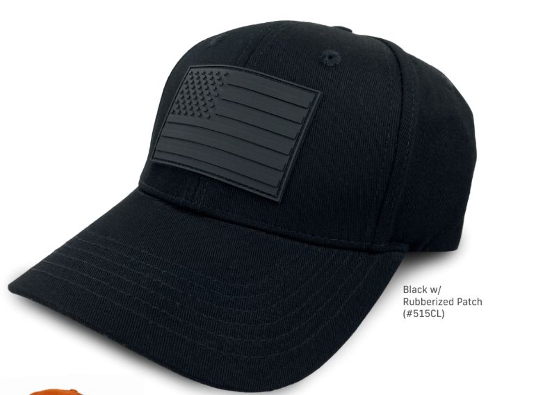 Buffalo Outdoors American Flag Hat, COLOR: Black/Black