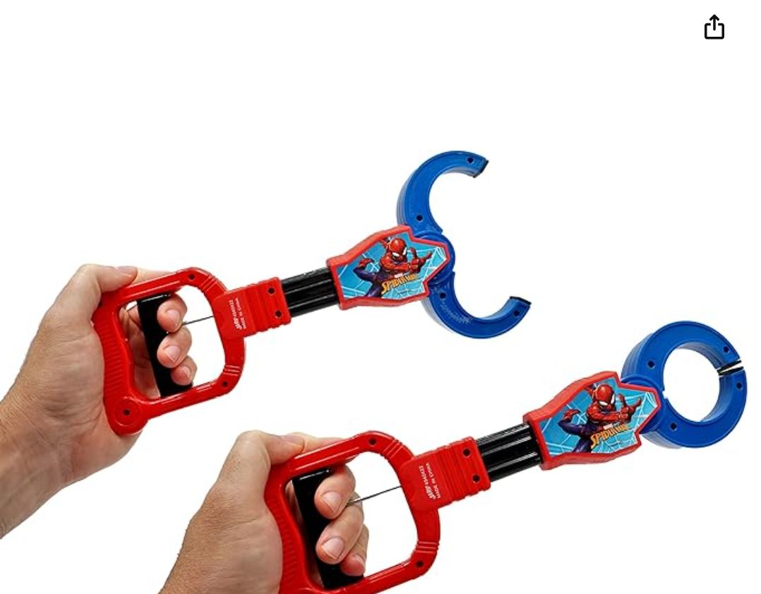 JA-RU Spiderman Robot Arm Claw Grabber Tool (1 Unit Spiderman) Grab it Claw Toy .12.5&quot; Long. Pick Stick Boy Toys. Grabber Toys for Kids Includes a Sticker. A-6824-1s - Retail $13.98