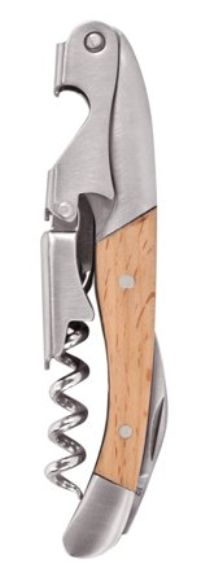 True Brands Timber Birch Wood Double Hinged Corkscrew - Retail $15.99