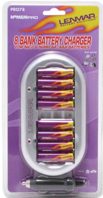 LENMAR PRO78 8-pack 2000mAh AA Ni-MH Rechargeable Batteries &amp; Charger Kit - Retail $35.99