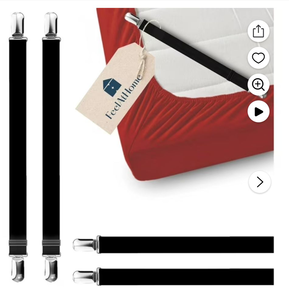 Feel at Home Bed Sheet Straps  Retail-9.99