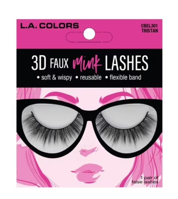 L.A. Colors 2 Pair Faux Mink Eyelashes-Retail-$12.00