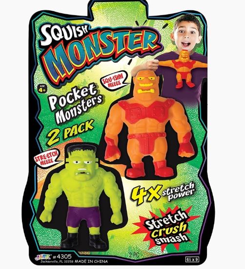 Ja-Ru Squish Pocket Monsters (Pack of 2)-Retail-$ 8.99