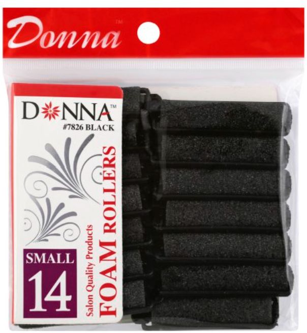 Donna Collection Foam Hair Rollers - Small (5/8 ) - Black - Retail $.99, Size: Small