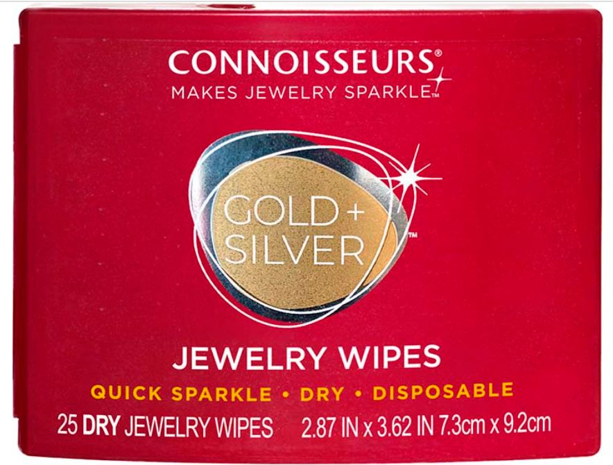 Connoisseurs Gold &amp; Silver Disposable Jewelry Wipes 25 Pk. - Retail $6.99