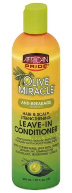 African Pride Family of Products, type: African Pride Olive Miracle Leave in Conditioner 12 Oz