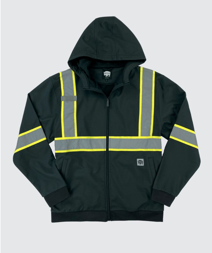 Buffalo  Workwear Black Reflective Safety Softshell, Retail $49.99, COLOR: BLACK, Size: M