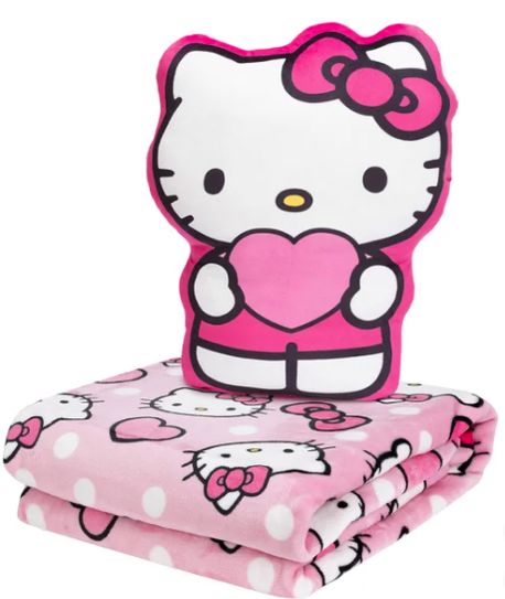 Hello Kitty Throw Blanket and Cloud Pillow-Retail-$ 49.99