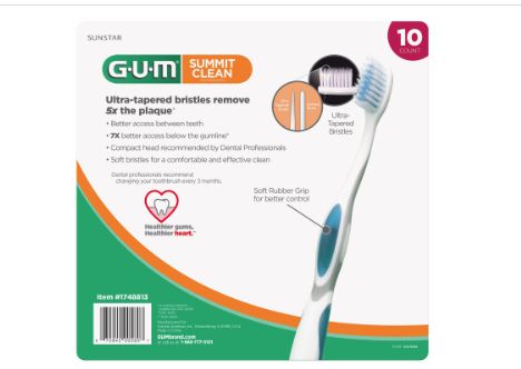 GUM Summit Toothbrush (Pack of 9)=Retail-$- 9.99