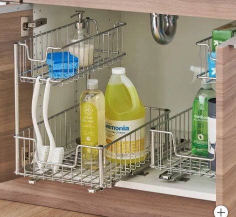 TRINITY Wire Undersink Organizer with Slide, 2-pack-Retail-$  33.99