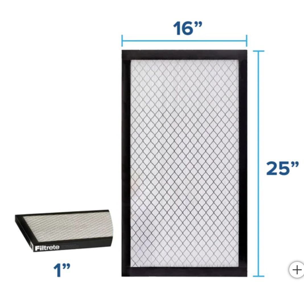 3M 2500 Series Filter 1&quot; Filter - Retail $46.99, Size: 16X25X1