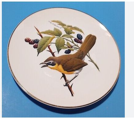 Avon Collectors Plate 1974-Yellow Chat-Retail-29.00