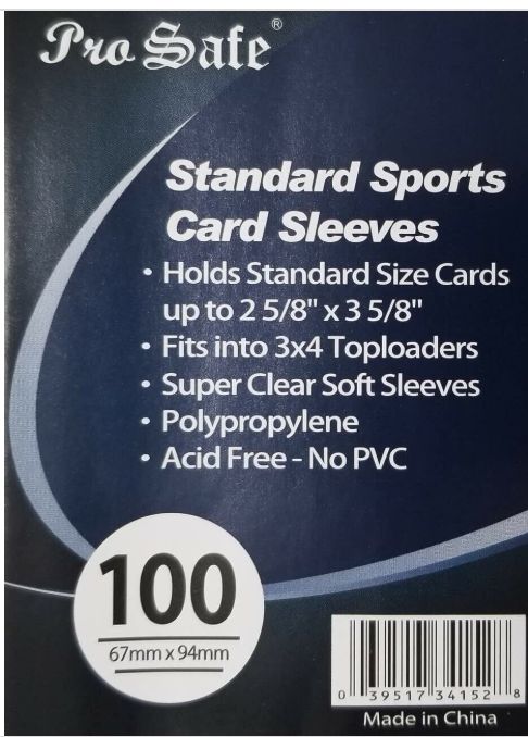 Pro Safe Standard Sports Card Sleeves (100 Count) Protective Card Holders