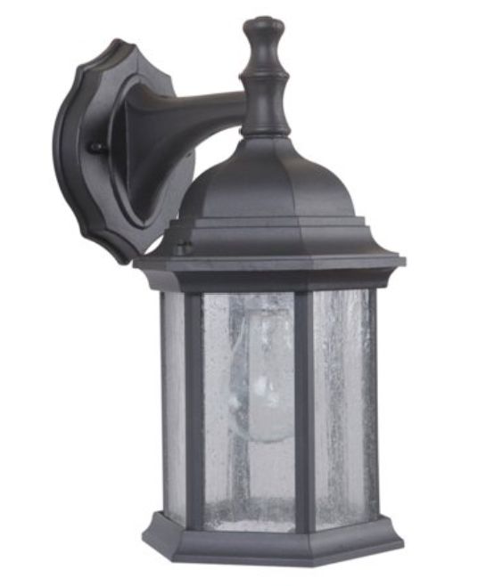 Craftmade Hex Style 12" Outdoor Wall Light in Textured Matte Black - Retail $57.80