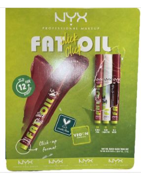 NYX Professional Fat Oil Slick Click Shiny Lip Balm Variety, 2 Gram (Pack of 3)-Retail- $ 23.99