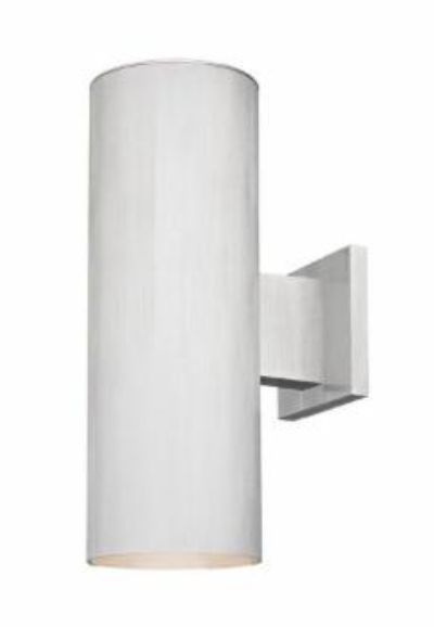 Up / Down Cylinder Outdoor Wall Light in Brushed Aluminum Finish - Retail $81.95