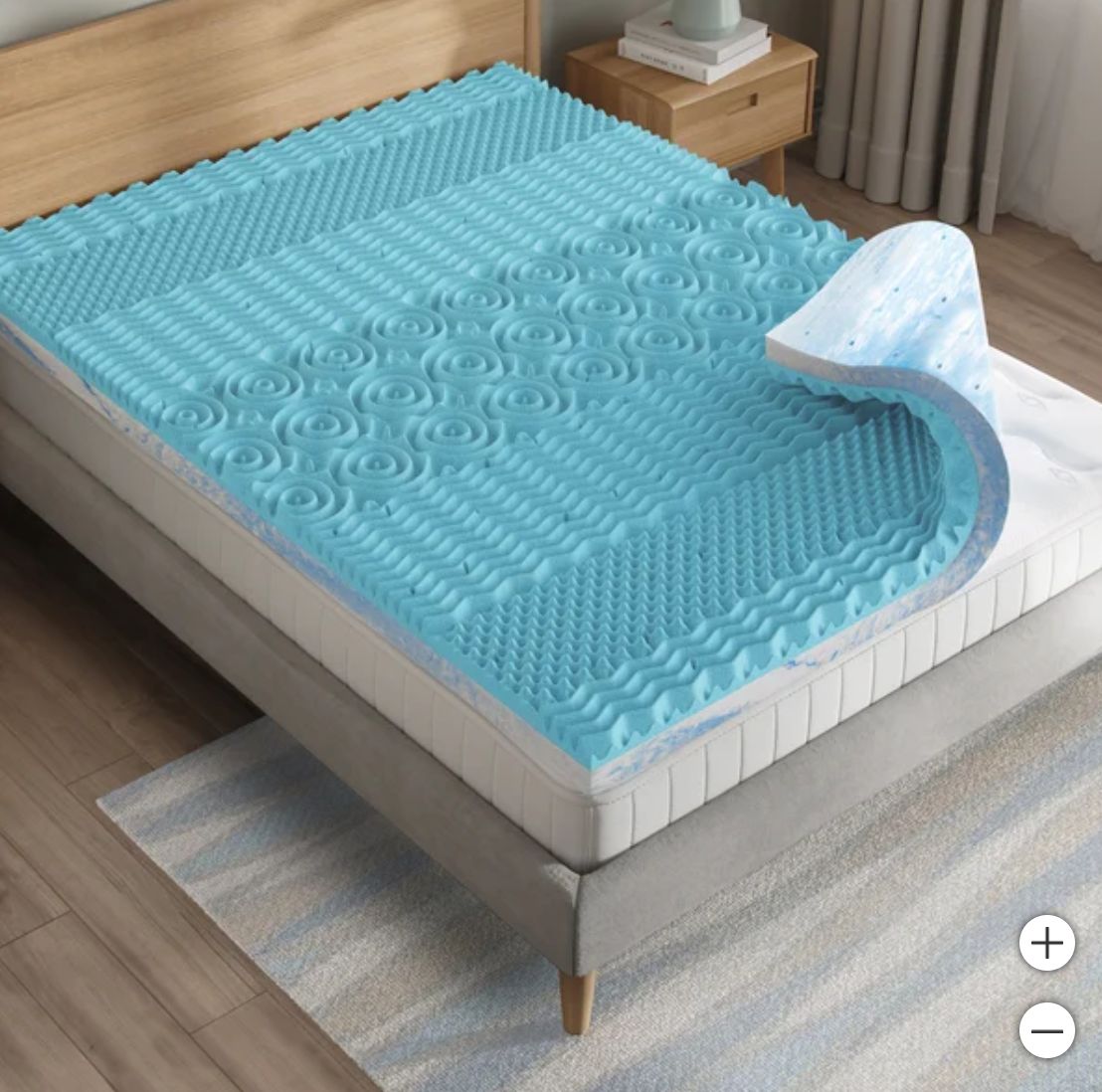 Boyd Sleep 4” Seven-Zone Cooling Gel &amp; Copper Infused Memory Foam Mattress Topper - Retail $129.99