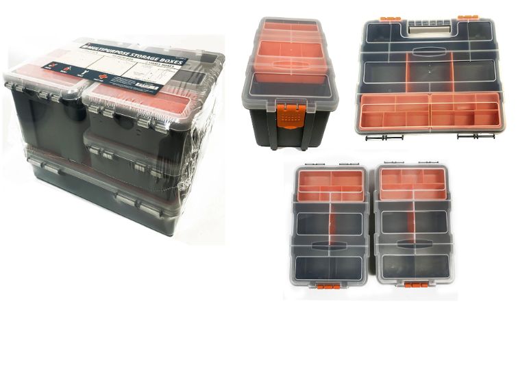 Sona Enterprises 87116DB-4 4-Piece Plastic Storage Box Set, - Retail $19.99