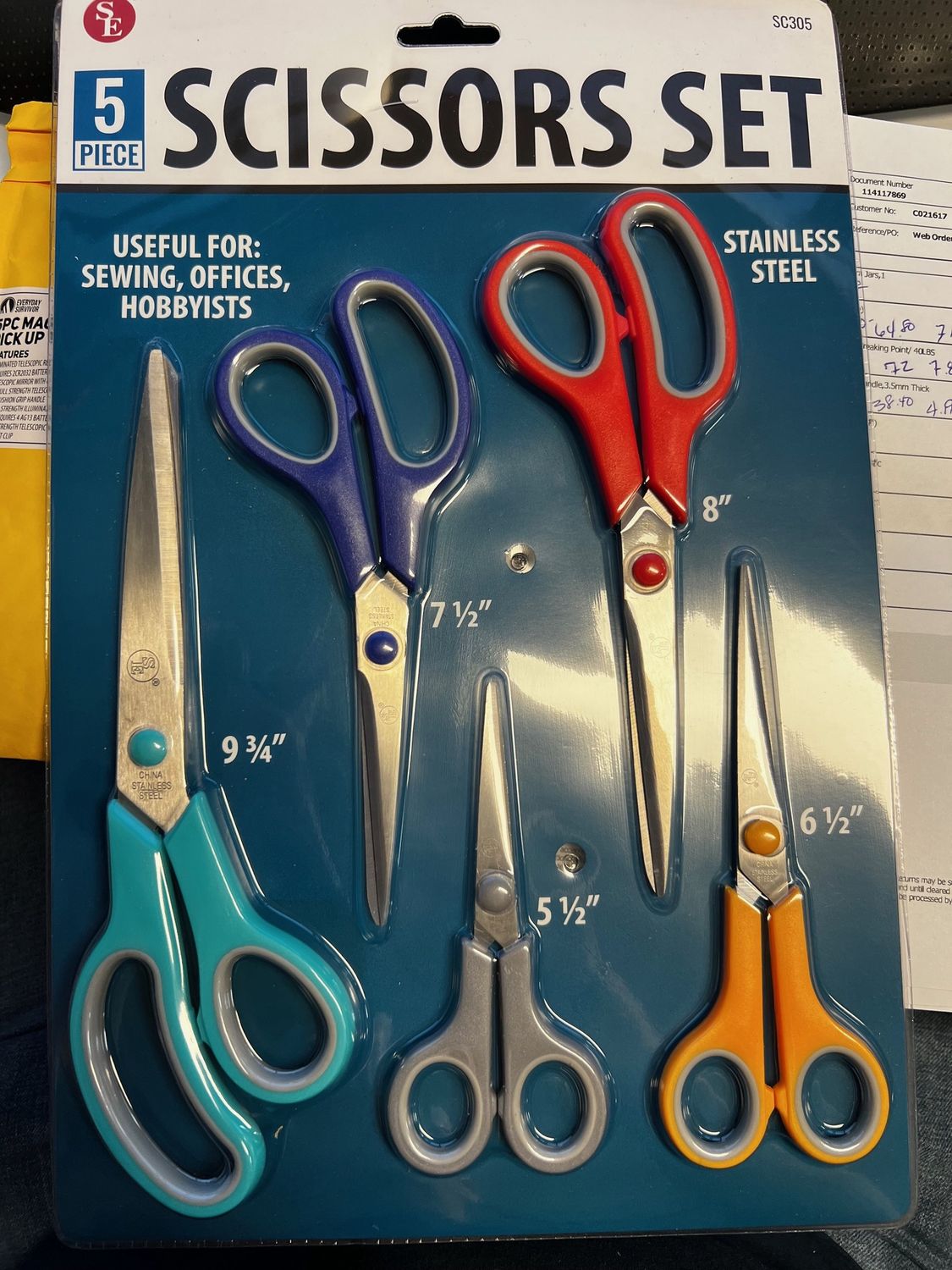 SE 5 Piece Scissors Set - Retail $19.44