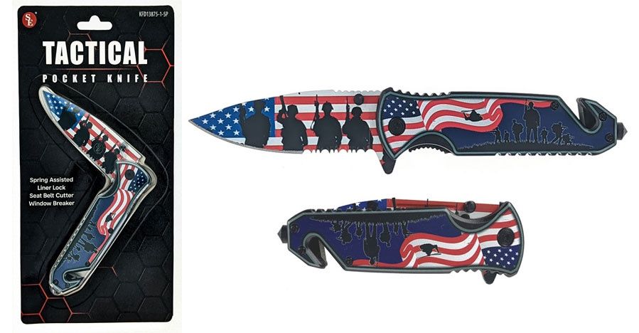 Assorted Spring Assisted Pocket Knife&#39;s, type: Tactical (KFD13875-1-SP)