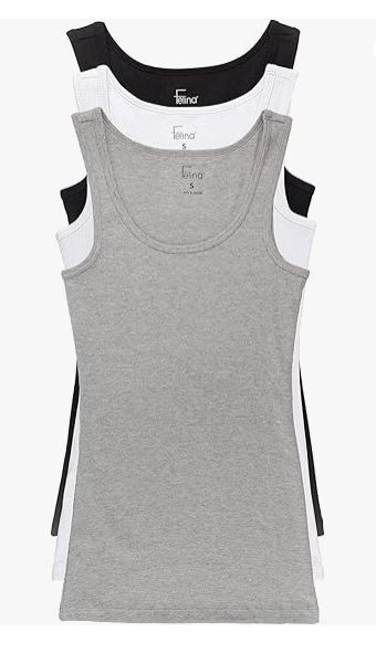 Felina Women&#39;s Ribbed Tank, 3-pack-Retail-$ 12.99