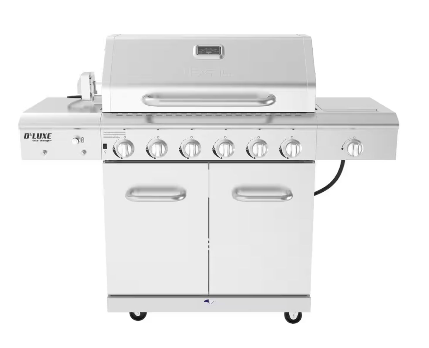 Nexgrill Deluxe 6-Burner Propane Gas Grill in Stainless Steel with Ceramic Searing Side Burner and Rotisserie Kit