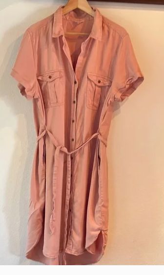 Teddi Rose Tencel Button-Up Wrap Dress, Size XL, Peach( No Belt) Retail-$ 19.99