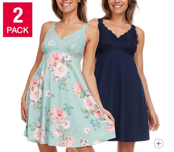 Flora Nikrooz Women&#39;s Chemise, 2-pack-Retail- $ 14.99