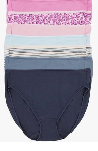 Felina Womens 8 Pack Cotton Modal Stretch Hi-Cut Brief-Retail- $ 34.95