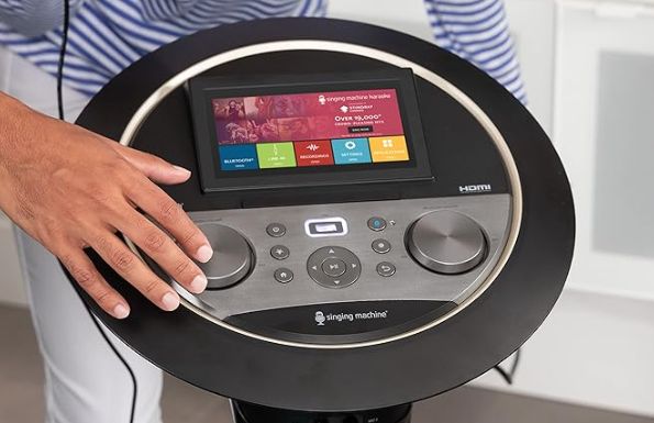 Singing Machine W/0 Microphones, 7&quot; HD Touchscreen Lyric Display and Synchronized Lights -Retail-$ 247.00