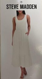 New Steve Madden Womens White  Sleeveless Sundress, Retail $24.99, COLOR: White, Size: XS