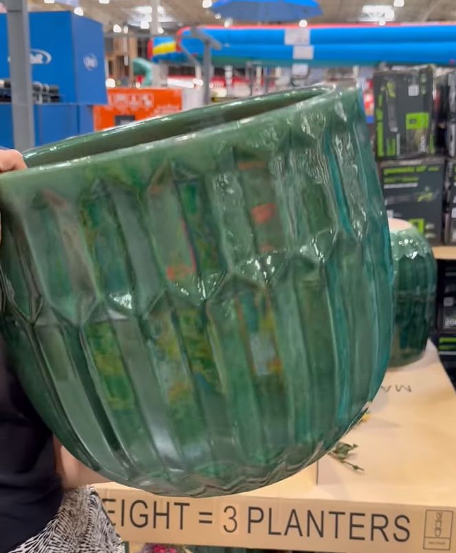 Emerald Green Ceramic Planter - Retail $30.99