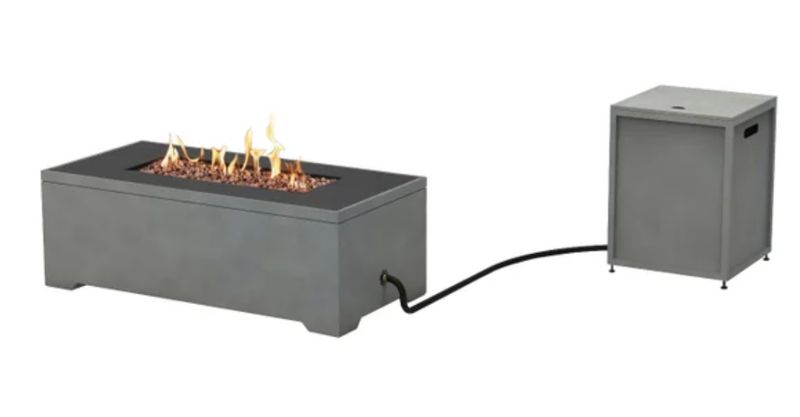 Faux Concrete Fire Table 48 in. with Tank Hideaway - Retail $399.99